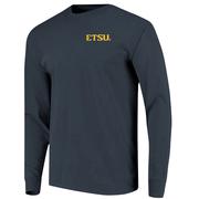 ETSU Image One Grunge Arch Building Comfort Colors Long Sleeve Tee